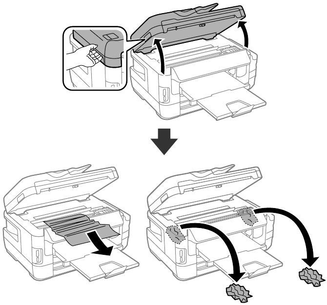 Epson - ET-16500 - Clearing Paper Jam - Step 1 Clearing Paper Jam - Step 1