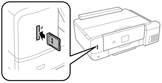 Epson - ET-7750 - Printing Photos - Step 1 - Insert a memory card Printing Photos - Step 1 - Insert a memory card