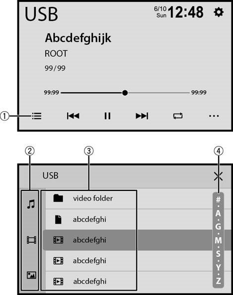 Pioneer - SPH-DA160DAB - List search operation List search operation