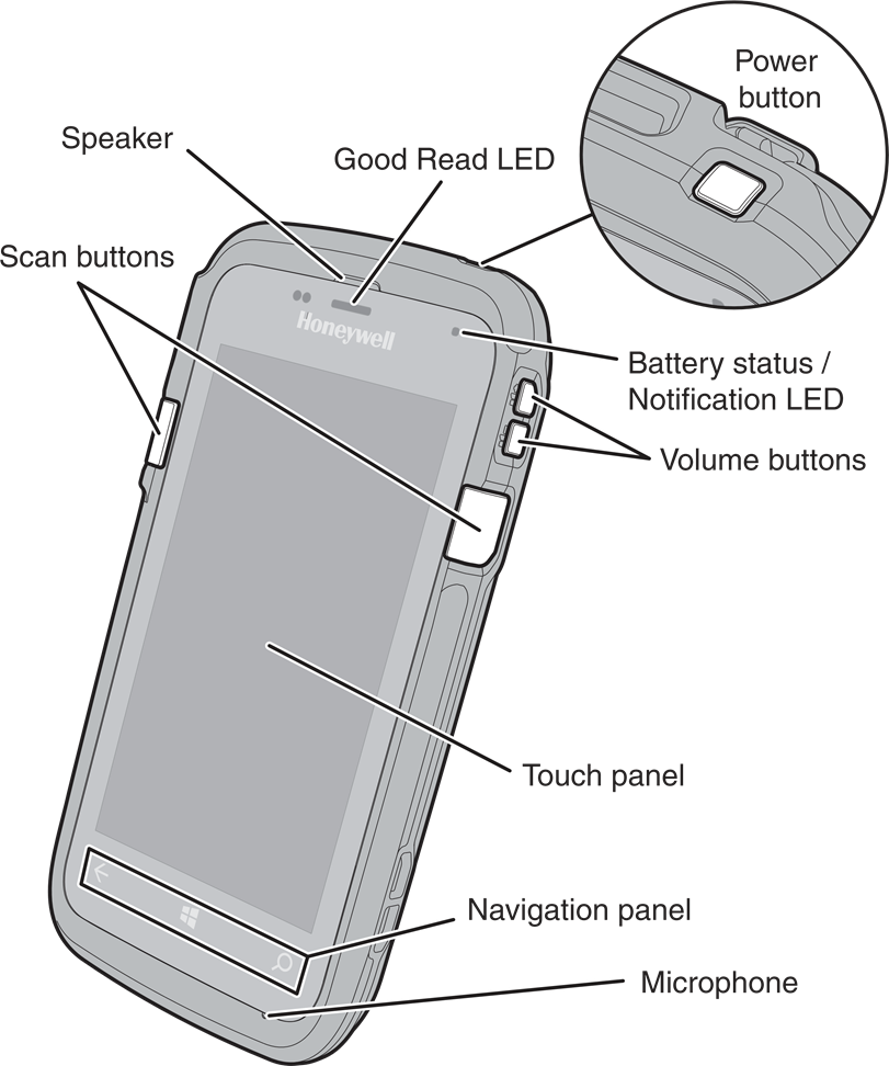 Honeywell - Dolphin CT50 - Front Features Front Features