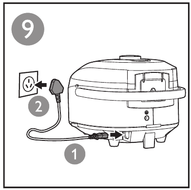 PHILIPS - HD3031 - Using the fuzzy rice cooker - Step 3 Using the fuzzy rice cooker - Step 3