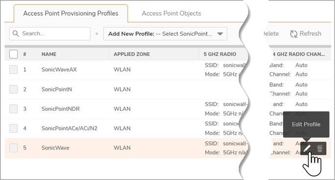 SonicWALL - SonicWave 641 - Configuring the SonicWave Provisioning Profile Configuring the SonicWave Provisioning Profile