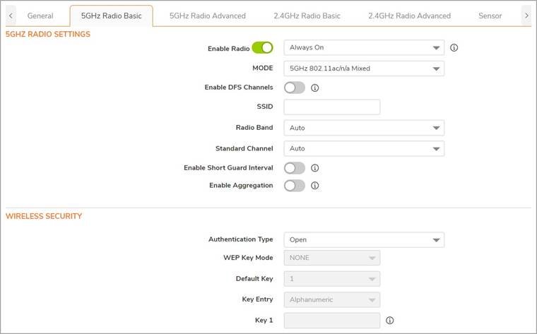 SonicWALL - SonicWave 641 - Radio Basic Settings Radio Basic Settings