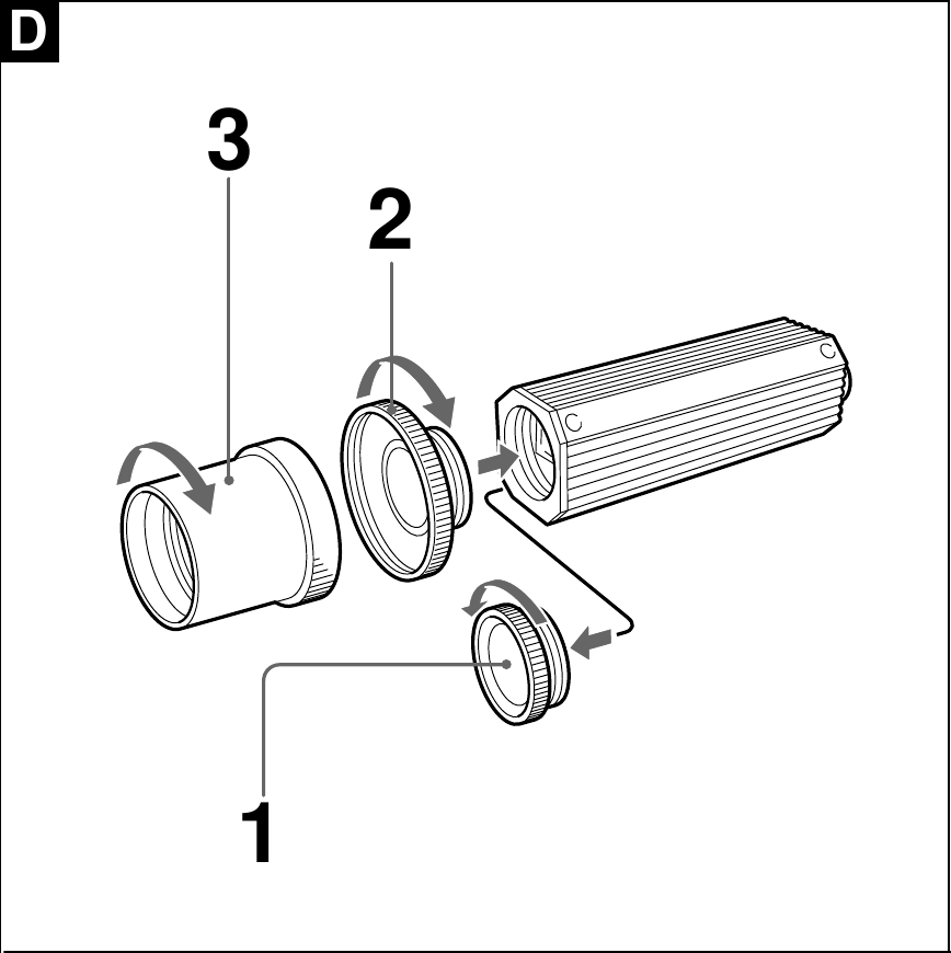 Sony - XC-555 - Attaching the Lens Attaching the Lens