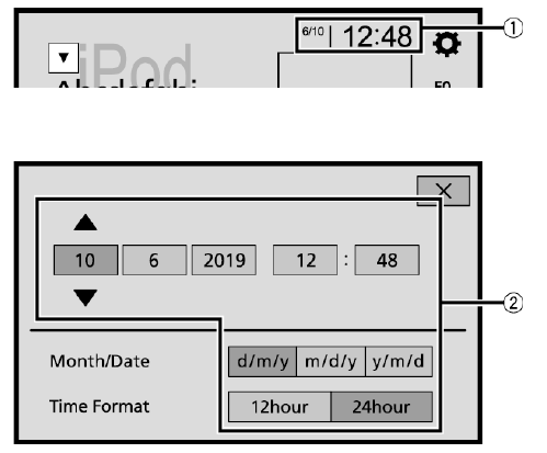 Pioneer - AVH-Z3200DAB - Selecting the clock Selecting the clock