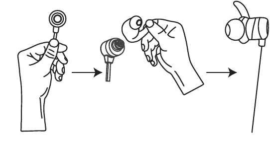 Insignia - NS-CAHBTSPORT - Place the new ear tip over the ear bud and press together until joined. Place the new ear tip over the ear bud and press together until joined.