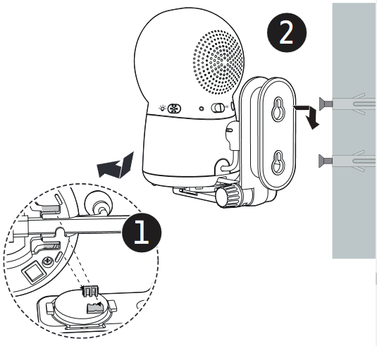 VTech - RM5754HD - Mount the camera unit - Step 3 Mount the camera unit - Step 3