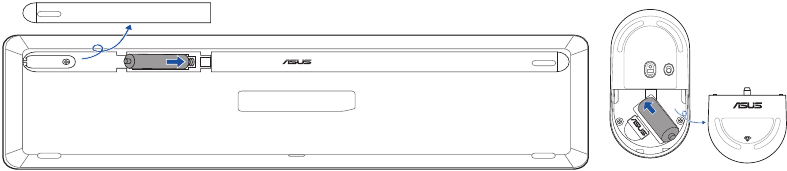 Asus - CW100 - Installing the batteries Installing the batteries