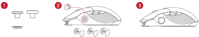 ASUS - ROG CHAKRAM X - Customizing the joystick or applying the cover - Diagram Customizing the joystick or applying the cover - Diagram