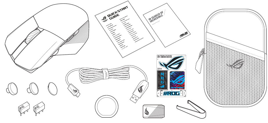 ASUS - ROG CHAKRAM X - Package contents - Included Items Package contents - Included Items