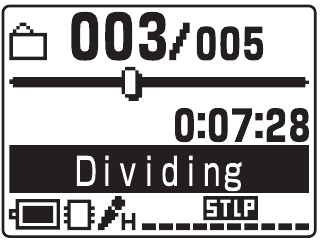 Sony - ICD-MX20 - Dividing a Message - Example 2 Dividing a Message - Example 2