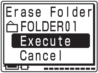 Sony - ICD-MX20 - Erasing a folder - Step 2 Erasing a folder - Step 2