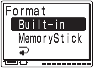 Sony - ICD-MX20 - Formatting the Memory - Step 2 Formatting the Memory - Step 2