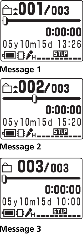 Sony - ICD-MX20 - Messages with priority mark(s) - Example 3 Messages with priority mark(s) - Example 3