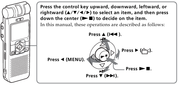 Sony - ICD-MX20 - Setting the Clock - Controls diagram Setting the Clock - Controls diagram