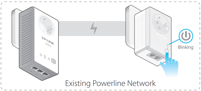tp-link - AV500 - To join an existing secure powerline network - Step 1 - Press the pair button To join an existing secure powerline network - Step 1 - Press the pair button