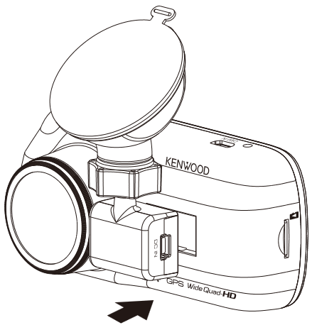Kenwood - DRV-A501W - Connect The Dash Cam To The Magnetic Mount Connect The Dash Cam To The Magnetic Mount