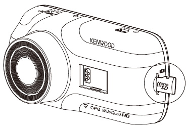 Kenwood - DRV-A501W - Insert microSD Card Into The Dash Cam Insert microSD Card Into The Dash Cam