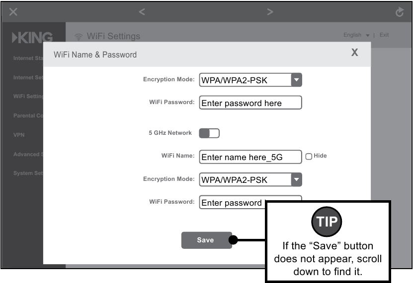 KING - WiFiMax KWM2000 - First-Time Use - Step 5 First-Time Use - Step 5
