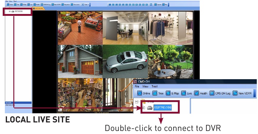 Digimerge - DH200+ Series - Live Viewing using CMS-DH Software (LOCALLY) Live Viewing using CMS-DH Software (LOCALLY)