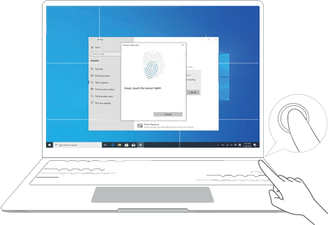 Huawei - MateBook 14 - Enrolling a fingerprint Enrolling a fingerprint