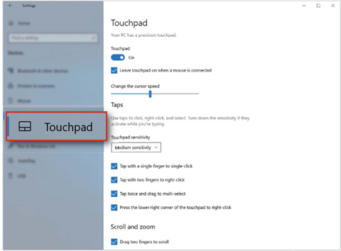 Huawei - MateBook 14 - Modify the touchpad settings. Modify the touchpad settings.