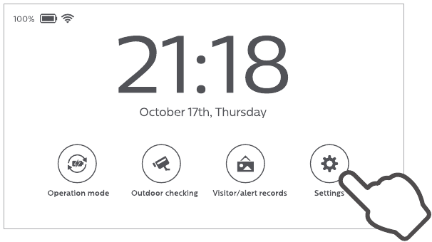 Philips - EasyKey DV001 - Press Settings to enter to the next interface. Press Settings to enter to the next interface.