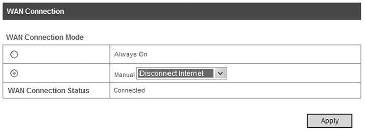 ZTE - MF60 - Disconnect from the Internet Disconnect from the Internet