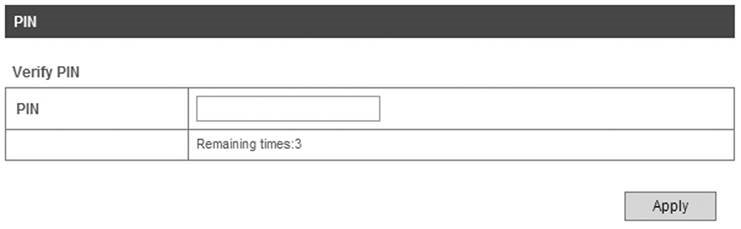 ZTE - MF60 - PIN Code Verification - Step 1 PIN Code Verification - Step 1