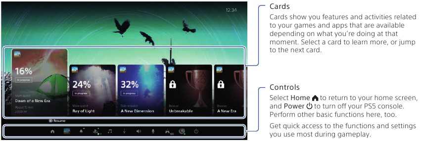 Sony - PlayStation 5 - What's on the screen - Control Center What's on the screen - Control Center