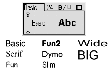 Dymo - 420P - Font Type Font Type