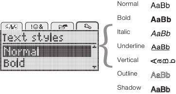 Dymo - LabelManager 280 - Changing the Text Style Changing the Text Style