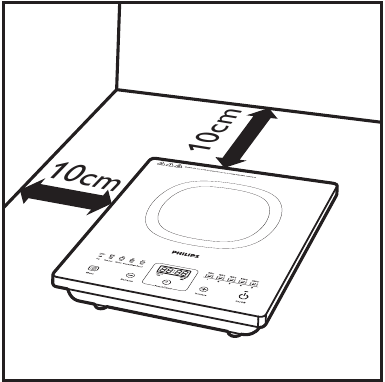 Philips - HD4911 - Preparing for use - Distancing the unit Preparing for use - Distancing the unit