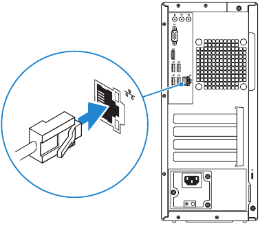 Dell - Vostro 3650 - Connecting the network cable - optional Connecting the network cable - optional