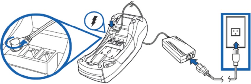 Verifone - VX520 - Connecting the cables - Connecting the power cord Connecting the cables - Connecting the power cord