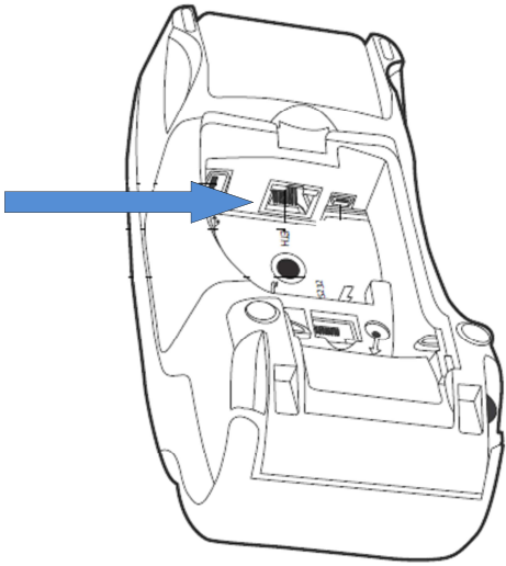 Verifone - VX520 - Connecting the Ethernet cable Connecting the Ethernet cable