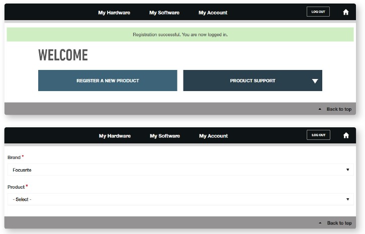 Focusrite - Clarett 4Pre USB - Registering your Clarett USB - Step 2 Registering your Clarett USB - Step 2