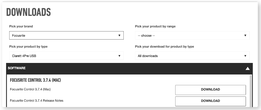 Focusrite - Clarett 4Pre USB - Software Installation Software Installation