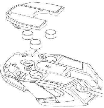 Cherry - MC 9620 FPS - Adjusting the weight of the mouse Adjusting the weight of the mouse