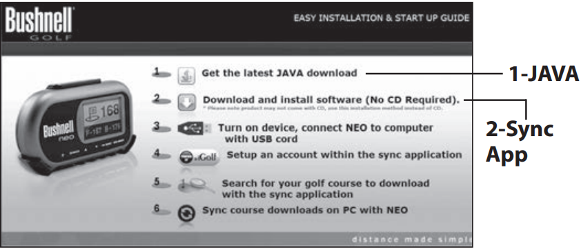 Bushnell - Neo Handheld - Downloading the Software Downloading the Software