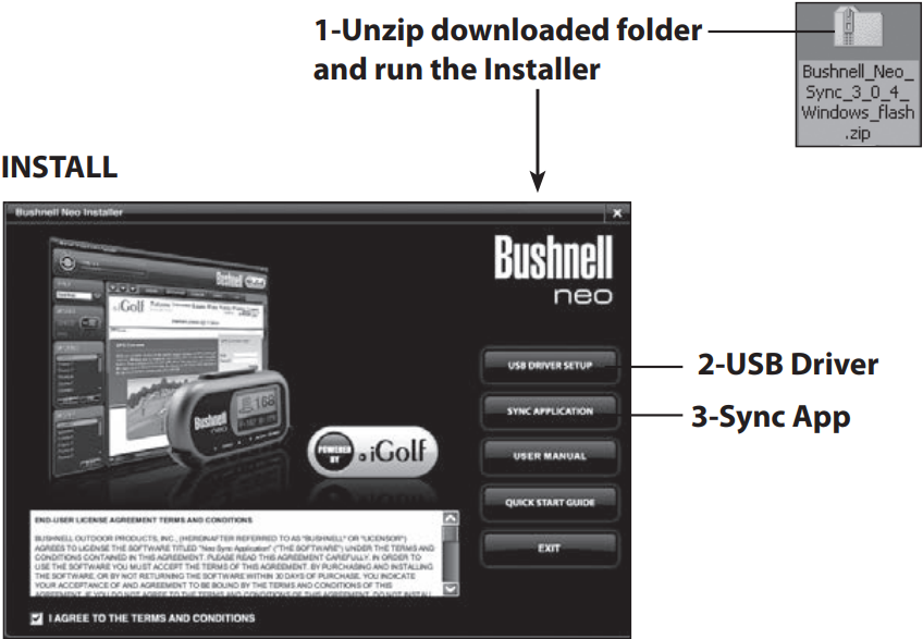Bushnell - Neo Handheld - Installing the Software Installing the Software