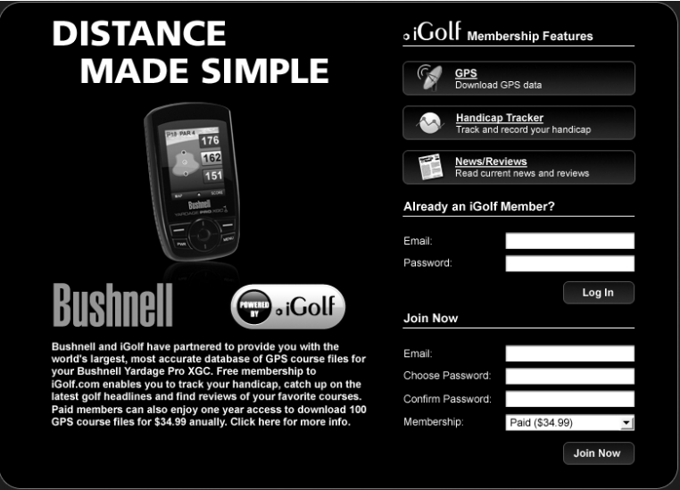 Bushnell - Yardage Pro XGC - Downloading the Course Files Downloading the Course Files