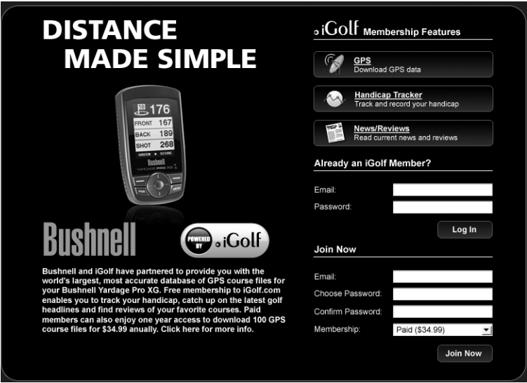 Bushnell - Yardage Pro XG - Downloading the Course Files Downloading the Course Files