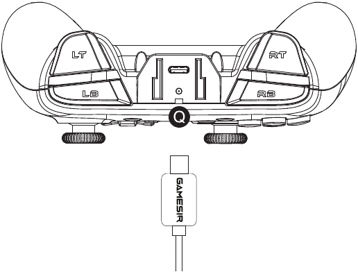 GameSir - T4 Pro - BATTERY STATUS - Charging Indicator Location BATTERY STATUS - Charging Indicator Location