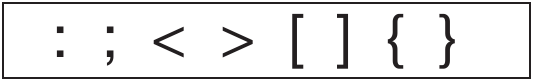 Epson - LW-300 - Available Punctuation marks - Part 1 Available Punctuation marks - Part 1
