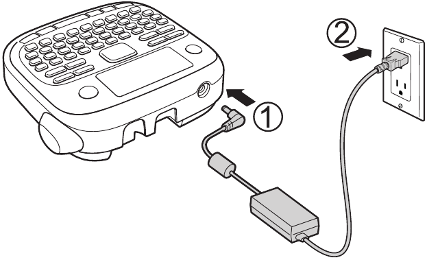 Epson - LW-300 - Connecting the Optional AC adapter Connecting the Optional AC adapter
