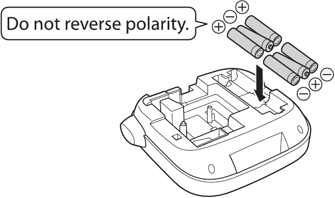 Epson - LW-300 - Inserting batteries - Step 2 Inserting batteries - Step 2