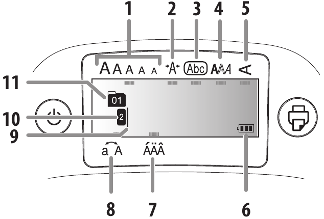 Epson - LW-400 - Display indicators Display indicators