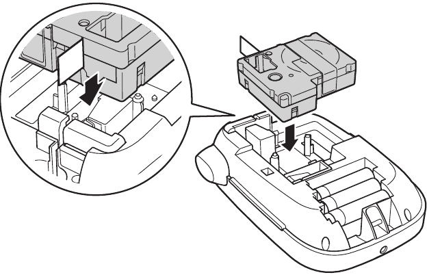 Epson - LW-400 - Inserting a tape cartridge - Step 2 Inserting a tape cartridge - Step 2