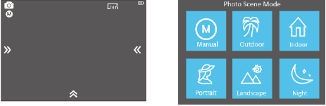 Rollei - Actioncam 550 Touch - Photo Setting - Accessing the scene mode Photo Setting - Accessing the scene mode